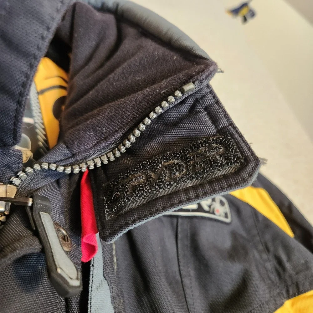 Spyder Ski Jacket Boys Size 12 Black Yellow Grey Insulated Hooded Winter Coat